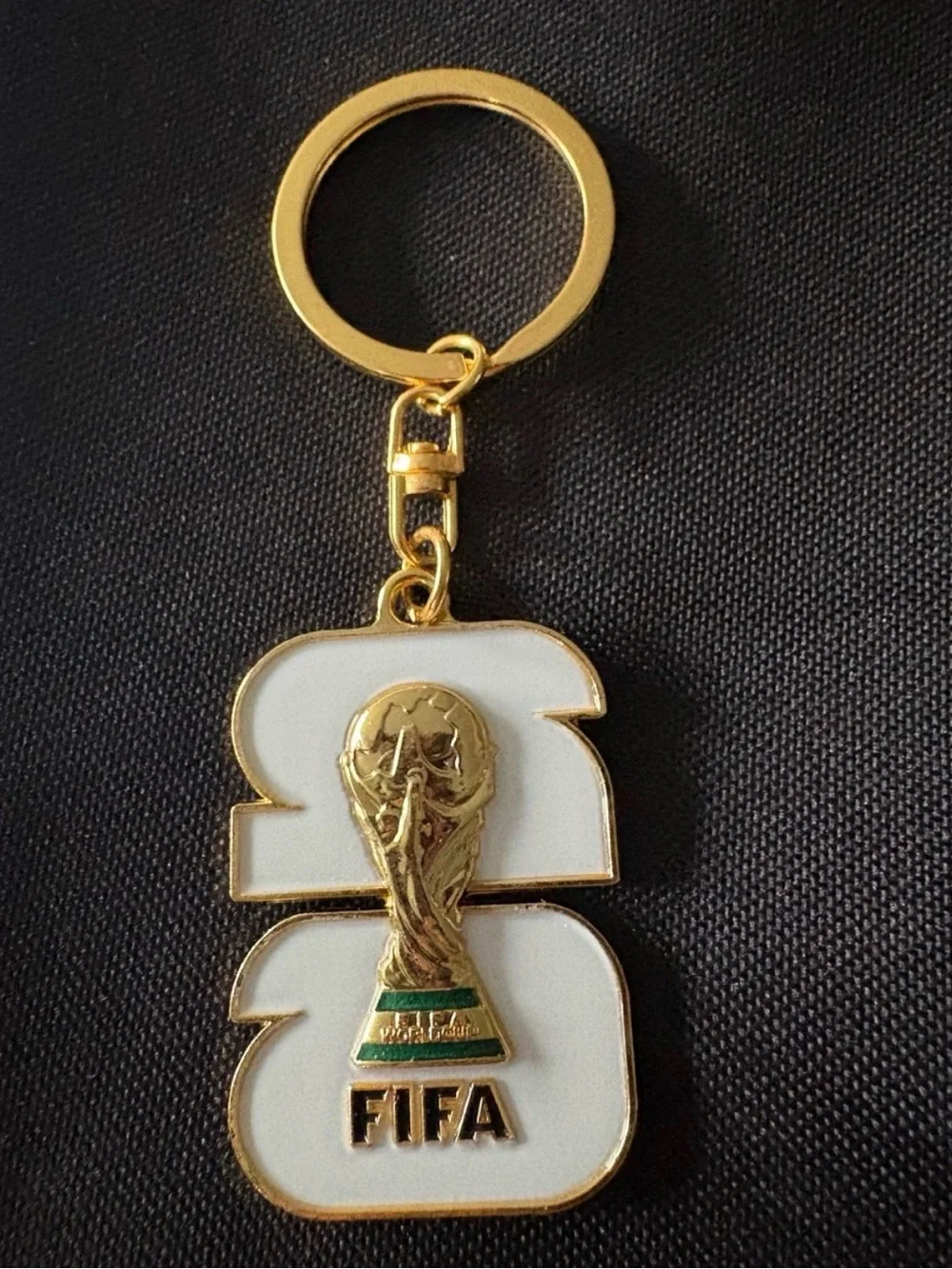 FIFA World Cup 2026 Gold & White Logo Keychain